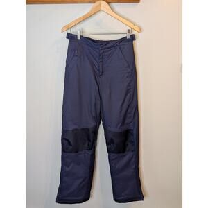 LL Bean Insulated Snow Ski Pants Navy Blue Nylon Mesh Lined Elastic Cuff Medium